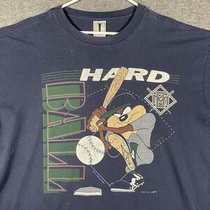 Vintage J Sportswear Shirt Mens 2XL 1993 Brewers MLB Taz Looney Tunes Blue USA